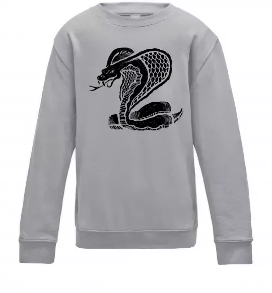 Детский Свитшот Кобра повзе Серый меланж фото