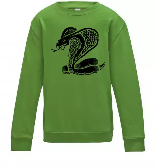 Детский Свитшот Кобра повзе Лаймовый фото