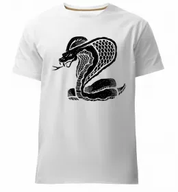 Мужская премиум футболка Неоновий змій Белый фото