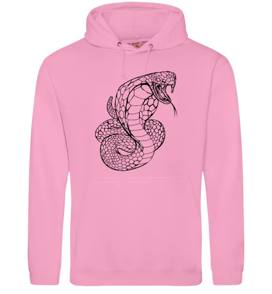 Мужская толстовка (худи) Кобра контур тонкий Розовый фото