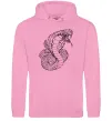 Мужская толстовка (худи) Кобра контур тонкий Розовый фото
