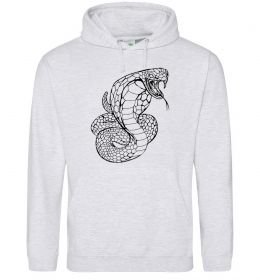 Мужская толстовка (худи) Кобра контур тонкий