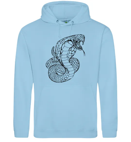 Женская толстовка (худи) Кобра контур тонкий Голубой фото
