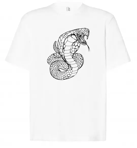 Футболка Оверсайз Кобра контур тонкий Білий фото