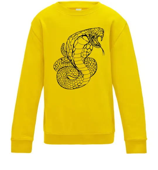 Детский Свитшот Кобра контур тонкий Солнечно желтый фото