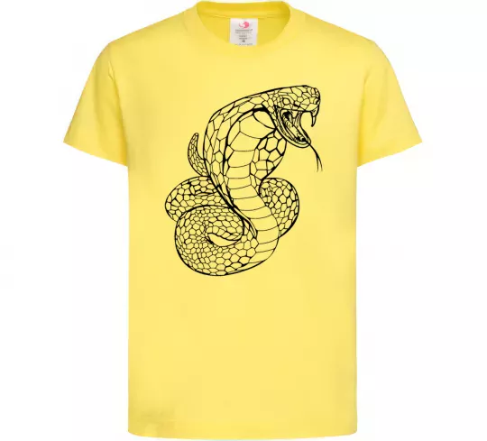 Детская футболка Кобра контур тонкий Лимонный фото