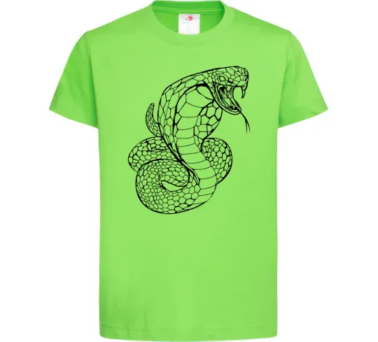 Детская футболка Кобра контур тонкий Лаймовый фото