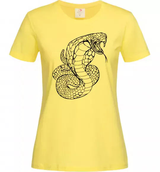 Женская футболка Кобра контур тонкий Лимонный фото