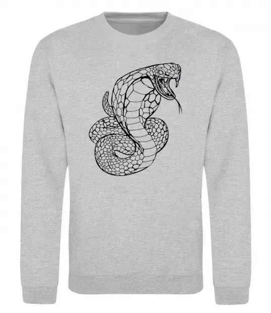 Свитшот Кобра контур тонкий Серый меланж фото