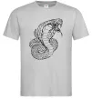 Мужская футболка Кобра контур тонкий Серый фото