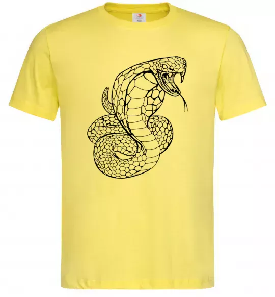 Мужская футболка Кобра контур тонкий Лимонный фото
