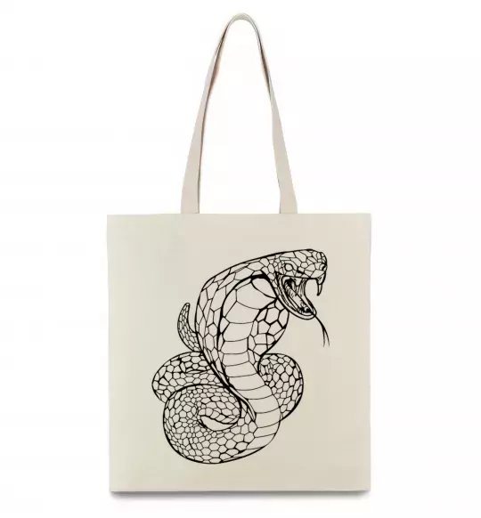 Еко-сумка Кобра контур тонкий Бежевий фото