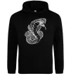 Мужская толстовка (худи) Кобра контур тонкий Черный фото