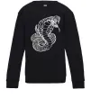 Детский Свитшот Кобра контур тонкий Черный фото