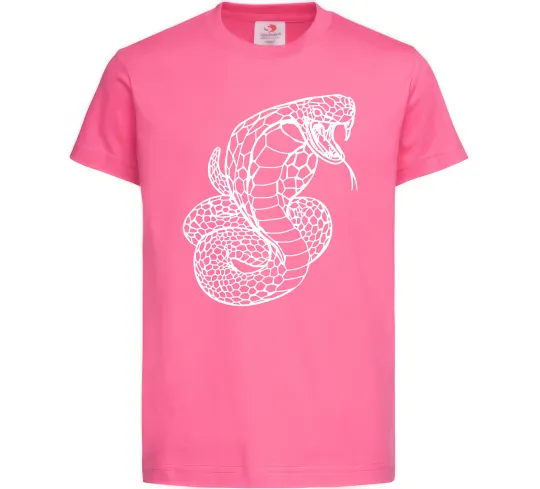 Детская футболка Кобра контур тонкий Ярко-розовый фото