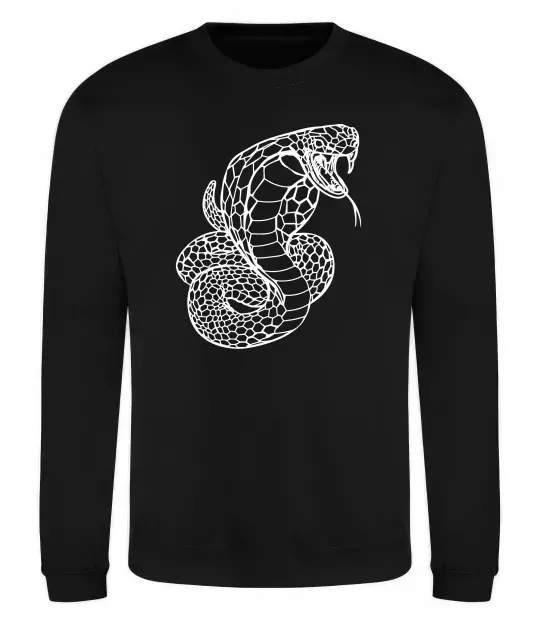 Свитшот Кобра контур тонкий Черный фото