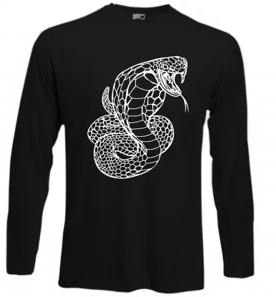 Лонгслив Кобра контур тонкий Черный фото