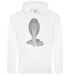 Мужская толстовка (худи) Кобра візерунок Белый фото