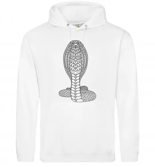 Женская толстовка (худи) Кобра візерунок Белый фото