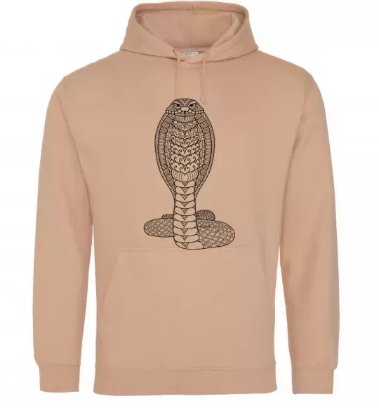 Женская толстовка (худи) Кобра візерунок Песочный фото