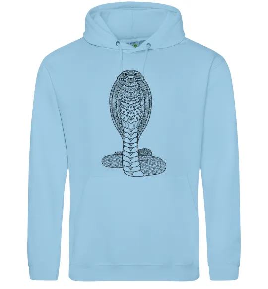 Женская толстовка (худи) Кобра візерунок Голубой фото