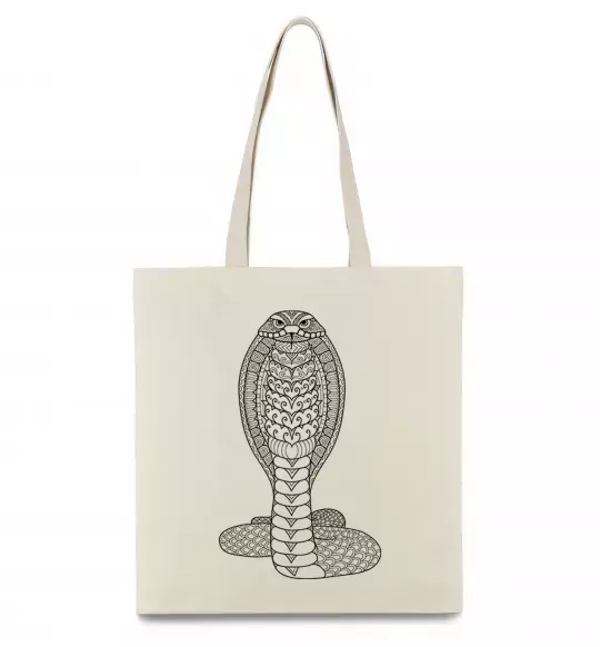 Эко-сумка Кобра візерунок Бежевый фото