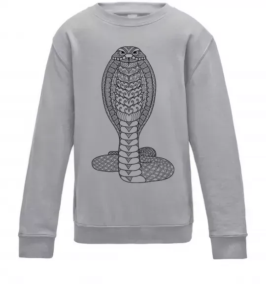 Детский Свитшот Кобра візерунок Серый меланж фото