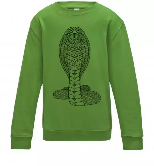 Детский Свитшот Кобра візерунок Лаймовый фото