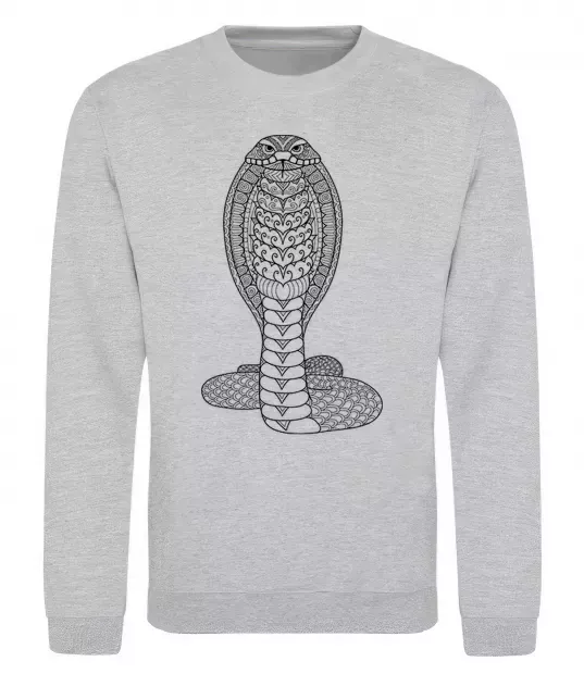 Свитшот Кобра візерунок Серый меланж фото