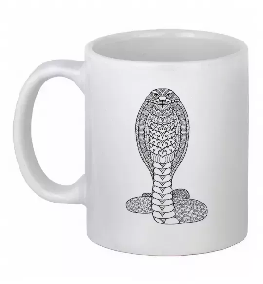 Чашка керамическая Кобра візерунок Белый фото