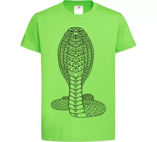 Детская футболка Кобра візерунок Лаймовый фото