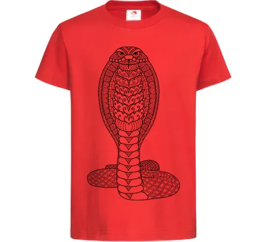 Детская футболка Кобра візерунок Красный фото