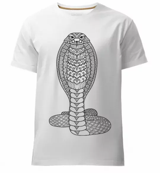 Чоловіча преміум футболка Кобра візерунок Білий фото
