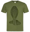 Чоловіча футболка Кобра візерунок Оливковий фото