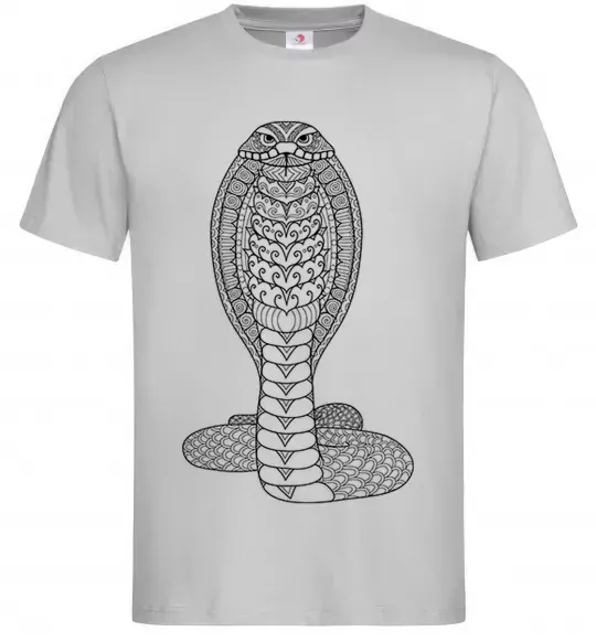 Чоловіча футболка Кобра візерунок Сірий фото