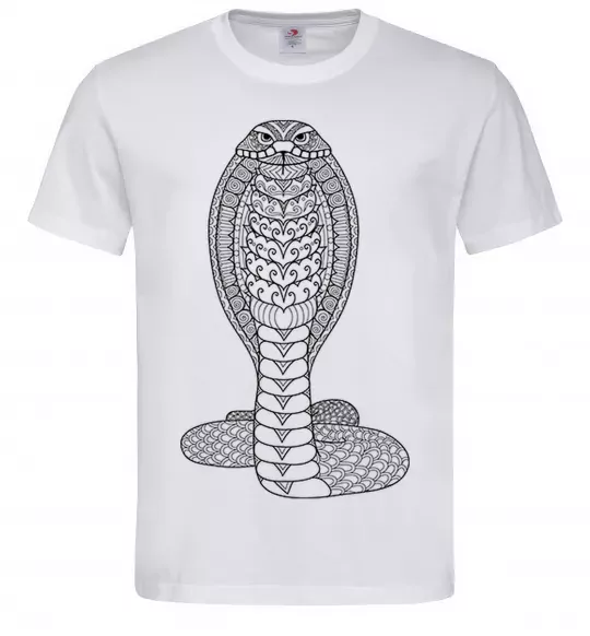 Чоловіча футболка Кобра візерунок Білий фото