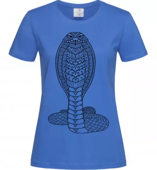 Женская футболка Кобра візерунок Ярко-синий фото