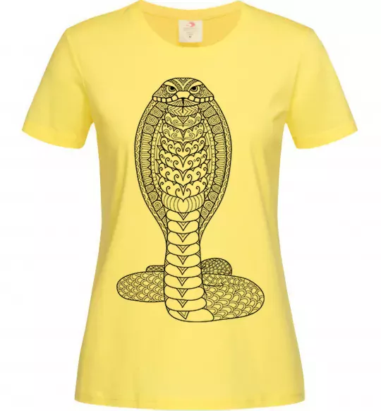 Женская футболка Кобра візерунок Лимонный фото