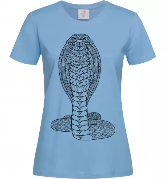 Женская футболка Кобра візерунок Голубой фото