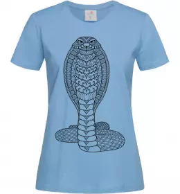 Женская футболка Кобра контур тонкий Голубой фото