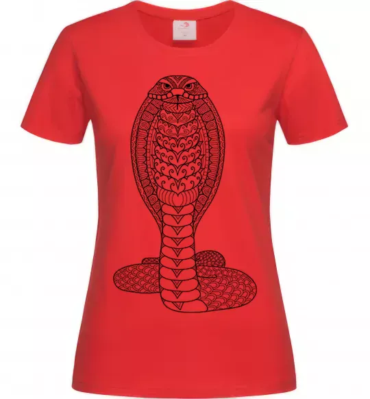 Женская футболка Кобра візерунок Красный фото