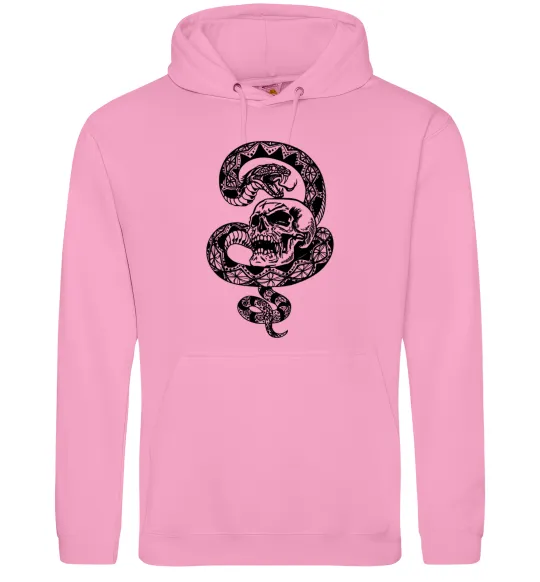 Мужская толстовка (худи) Змія з візерунком і череп Розовый фото