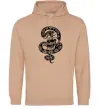 Чоловіча толстовка (худі) Змія з візерунком і череп Пісочний фото