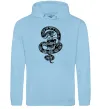 Жіноча толстовка (худі) Змія з візерунком і череп Блакитний фото