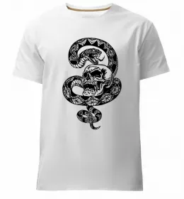 Мужская премиум футболка Неоновий змій Белый фото