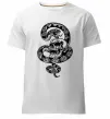 Чоловіча преміум футболка Змія з візерунком і череп Білий фото