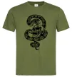 Чоловіча футболка Змія з візерунком і череп Оливковий Чоловіча футболка Змія з візерунком і череп Оливковий фото
