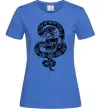 Женская футболка Змія з візерунком і череп Ярко-синий Женская футболка Змія з візерунком і череп Ярко-синий фото