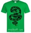 Мужская футболка Змея с узором и череп Зеленый фото