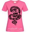 Женская футболка Змея с узором и череп Ярко-розовый фото